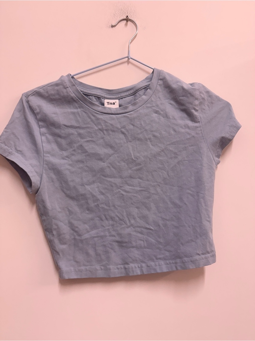 TNA Light Blue Cropped Crew Tee